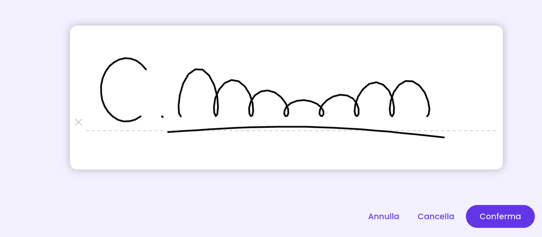 Firma del cliente sullo schermo del telefono