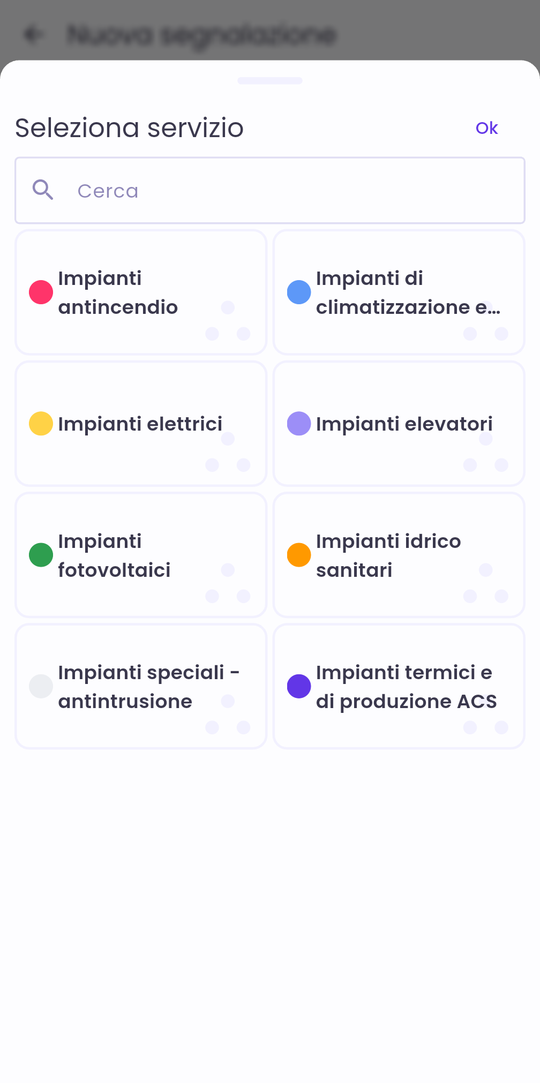 Seleziona servizio