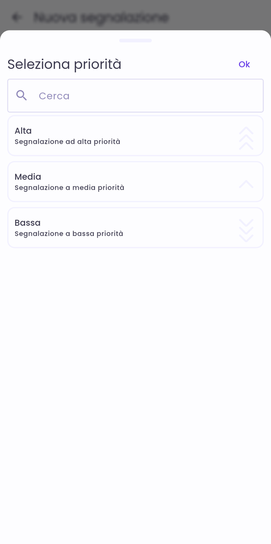 Seleziona priorità