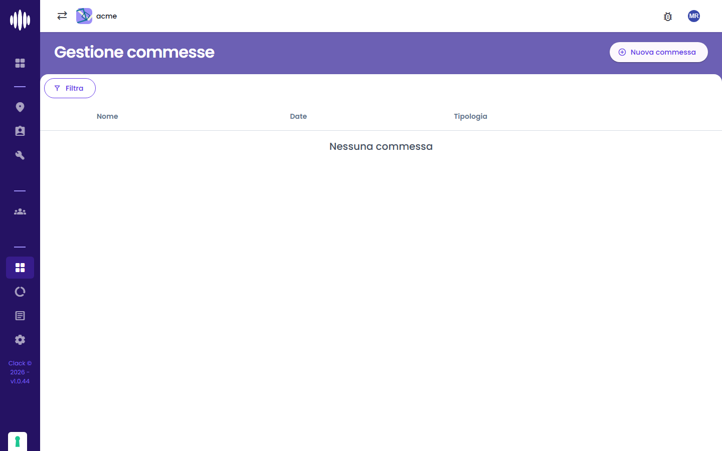 Gestione commesse senza commesse
